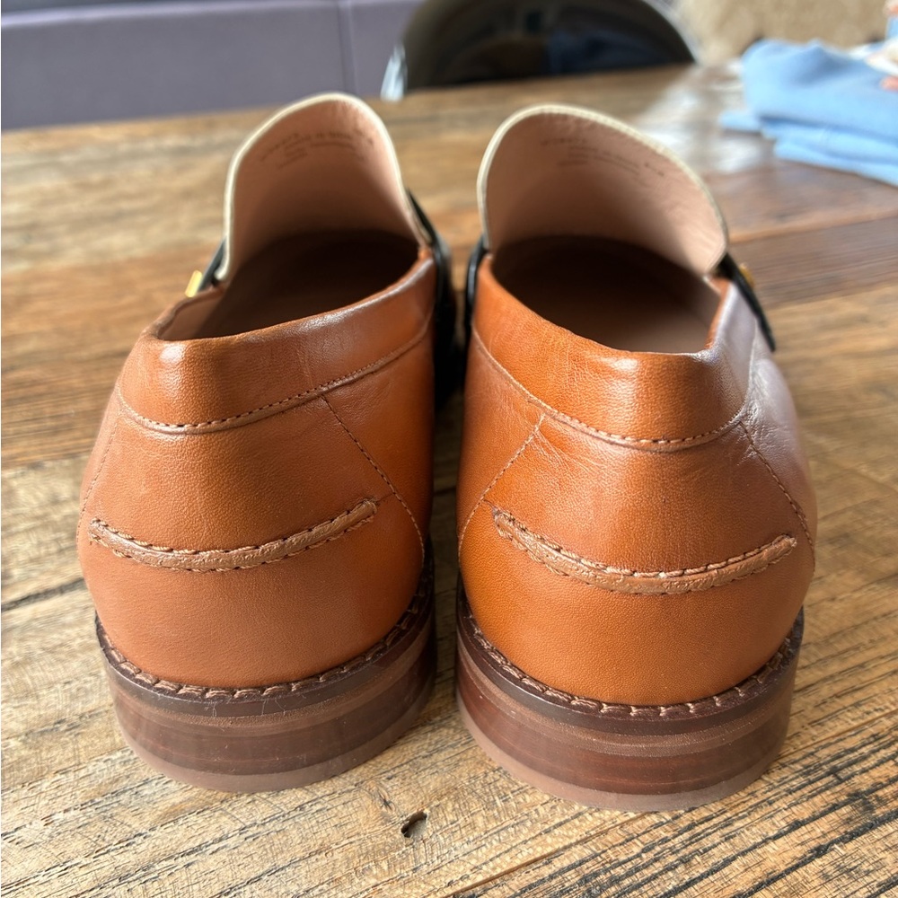 Cole Haan Three-Tone Leather Penny Loafers — Cream, Black & Tan - Picture 3 of 5